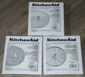 Kfp7sh6 Kitchenaid Food Processor Blade Slicing Shredding Grating Discs Lot Of 3 New