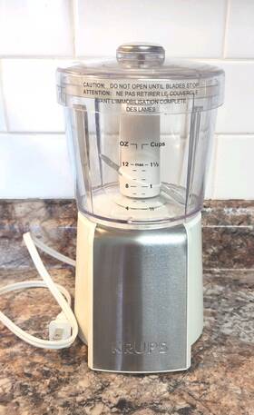 Gva2 Krups Mini Food Processor 3 Cup Electric White Silver Brushed Stainless Steel