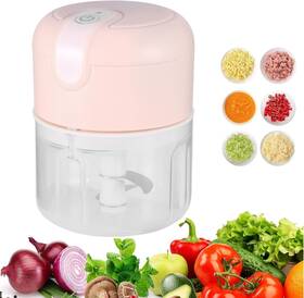 Mdm Meudome 893458100391 Mini Food Processor 3 Blades Electric 250ml Usb Pink
