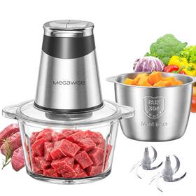 Megawise 734257180887 Food Processor 800w Electric Meat Grinder 1.8l Stainless Steel Bowl And
