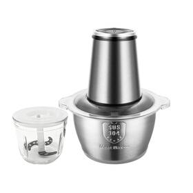 800w Megawise 734257181006 Food Processor Electric Meat Grinder With 0.6l Glass Bowl And 1.2l Stainl