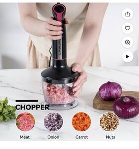 Hb-2080 Mooka Immersion Blender Handheld With Mixer Chopper Whisk Milk Frother 1100w 5-in-1