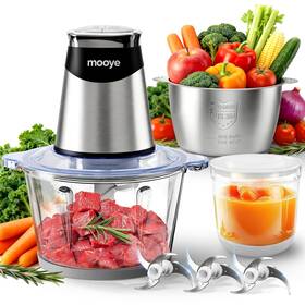 Mooye 739333684891 Food Processors Electric Chopper With Meat Grinder And Vegetable -