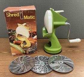 B710 National Silver Company Vintage Green Shred-o-matic Shredder Utensil -made In Italy- Complete Box Htf