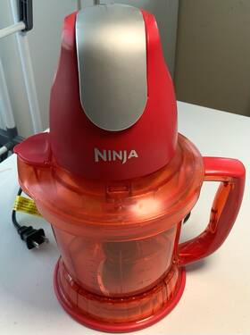 Qb750q2r Ninja Food Processor With 40oz Pitcher And Lid Red Tested Working Clean