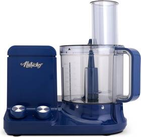Ncfpblu.5 Nobrand 2 Quart 6-blade Food Processor With Silicone Base 12cup Pre-set Speeds Blue