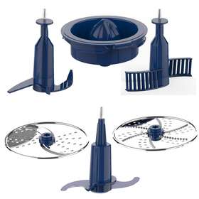 Nutrichef 068888030090 6-piece Replacement For Multifunction Food Processor Blue