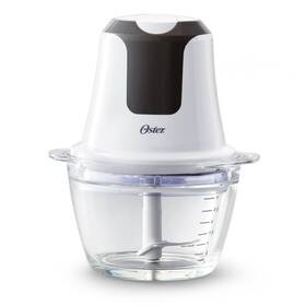 Oster 053891147774 3-cup Mini Food Chopper With Glass Bowl For Kitchen Prep - White