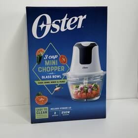 6113364 Oster 3-cup Mini Food Chopper With Durable Glass Bowl New