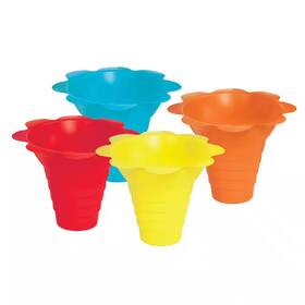 Paragon 744759971609 4 Oz. Multicolor Flower Drip Tray Snow Cone Cups