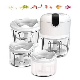 Pogeair 755356836628 100 250 350ml White 3 Pcs Cordless Mini Food Chopper Small Processor F