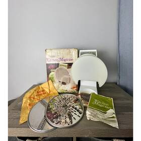 1123-233 Popiel S Kitchen Magician Vintage 1970s Food Cutter With Box And Blades Set
