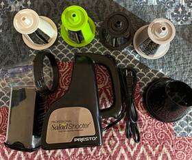 297004 Presto Proffessional Salad Shooter Electric Slicer/shredder Black -used