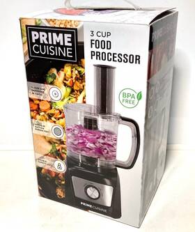 Prime Cuisine 713239936438 Mini Food Processor 3 Cup Bpa Free Stainless Steel Blades 300 W