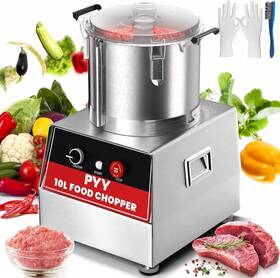 Pyy 761814759644 Commercial Food Processor - Electric Stainless Steel 10.6 Quarts 1400rpm
