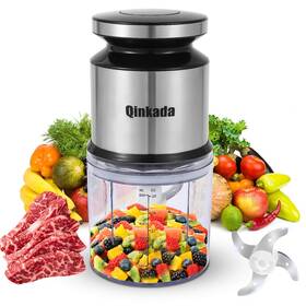 Qinkada 705735750458 Mini Food Processor 2.5 Cup/ 600 Ml Baby Maker 400 W Power Electric Grinder