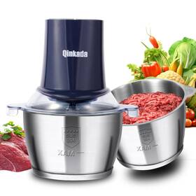 Qinkada 717203761200 Food Processors With 2 Bowls 400 W Meat Grinder Chopper Electric Sp