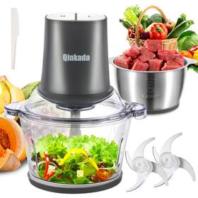 400w Qinkada 717203761262 Food Processors With 2 Bowls Meat Grinder Chopper Electric Spe