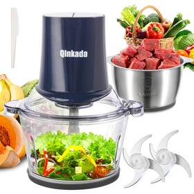 400w Qinkada 760627389987 Food Processors With 2 Bowls Meat Grinder Chopper Electric Spe