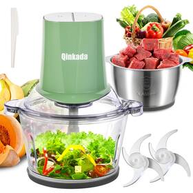 400w Qinkada 760627390006 Food Processors With 2 Bowls Meat Grinder Chopper Electric Spe
