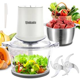 Q-mg-2l Qinkada Food Processors With 2 Bowls 400w Meat Grinder Chopper Electric Spe