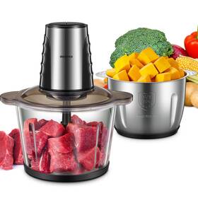 Mc02 Reemix Food Processors With 2 Large Bowls 12 Cup Electric Chopper Powe