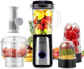 Sangcon 691198169367 5 In 1 Blender And Food Processor Combo For Kitchen Small Electric