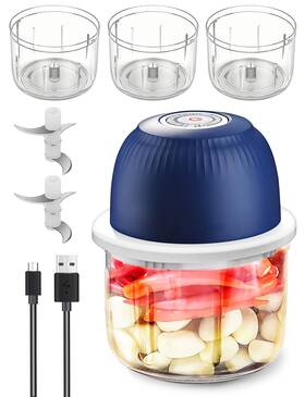 Sf-k12123d Sf Sunfuny Mini Food Processor Cordless Set With Multiple 3 350ml Bowls 2 Blad