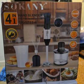 Sk-1711-4 Sokany 4-in-1 Dishwasher Safe Hand Blender 110v 50/60hz 1000w Motorboat Whisk