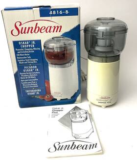 4816-8 Sunbeam 027045141314 Oskar Jr Chopper Plus In Box Compact Food Processor Tested