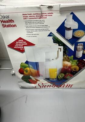 4830 Sunbeam 4803 Oskar White Health Station Food Processor Juicer France Never Used