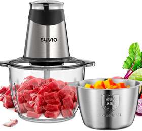 Bm-217a Syvio Food Processor With 2 Bowls Meat Grinder 4 Bi-level Blades