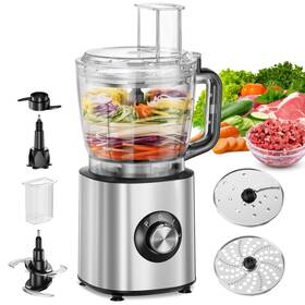 1000w Tinana 768799495819 6-in-1 Food Processor Motor 10-cup Bpa-free Bowl Multifunctional
