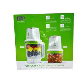 Tru 655772020406 Cordless Two-in-one Food Processor Blender And Chopper