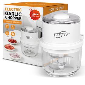 Ttfttf 788567476215 Electric Garlic Chopper 350ml Glass Bowl Mini Food Processor Portable Veggi