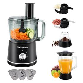 Tugoblen 768924857512 7-in-1 Multifunctional Food Processor With 68oz Processing Bowl 51oz Glass Bl