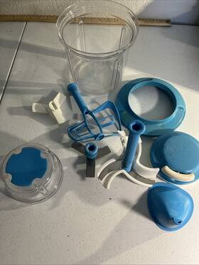 6761a-2 Tupperware Quick Chef Pro System Manual Food Processor Blue Turbo-chef Mixer