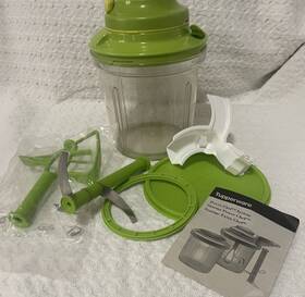 7532a-3 Tupperware Power Chef System Manuel Blade Mixer Paddle Margarita Green Nib New