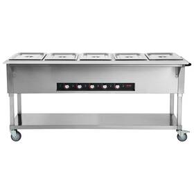 5-pan Vevor 144.4 Commercial Food Warmer 5 X 20.6 Quart Electric Steam Table 3750w Profe