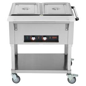 1000w Vevor 197988386087 2-pan Commercial Food Warmer 2 X 20.6 Quart Electric Steam Table Profe