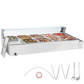 Vevor 197988415992 Commercial Electric Food Warmer Countertop Buffet 10 8 Quart With Glass Shield