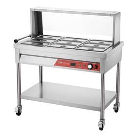 Vevor 197988508656 9 X 1/3 Pans Commercial Food Warmer Steam Table With Undershelf And Shield
