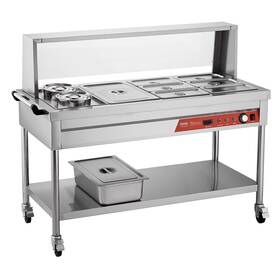 Vevor 197988509622 7 Pans 2 Pots Commercial Food Warmer Steam Table With Undershelf Shield