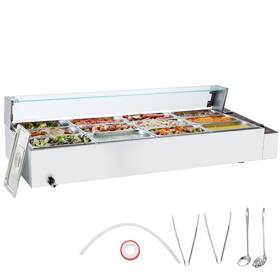 Vevor 197988574453 Commercial Electric Food Warmer Countertop Buffet 12 5 Quart With Glass Shield