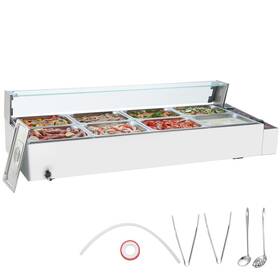 Vevor 197988574576 Commercial Electric Food Warmer Countertop Buffet 8 Quart With Glass Shield