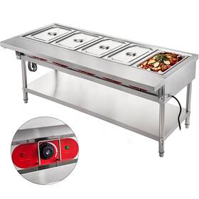 Vevor 742521721674 Commercial Electric Food Warmer 5 Pot Steam Table 18 Quart/pan