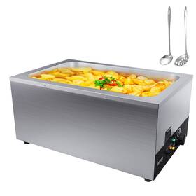 Vevor 840281570621 Commercial Food Warmer 24 Quart Bain Marie 1200w Electric Buffet Soup W
