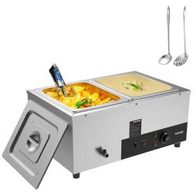 1500w Vevor 840281570669 2-pan Commercial Food Warmer 2 X 12 Quart Electric Steam Table Profess