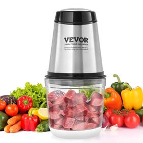 Amj-215e Vevor Food Processor Meet Grinder With 4-wing 2 Speeds 400w 0.6l Bowl Cap