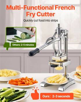 Mfm-j02 Vevor Commercial French Fry Cutter Stainless Steel Vegetable Fruit Chopper With 3 Re